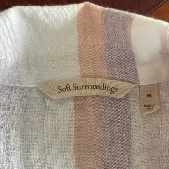 Soft Surroundings Light-as-air Top Gauzy White Back Button Up Spring Summer - Picture 4 of 6